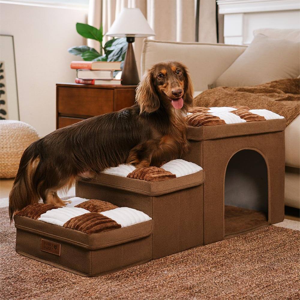 Cream Square Plaid Cozy Dog Mat Furniture Protector Cover Home Bundle 4pcs