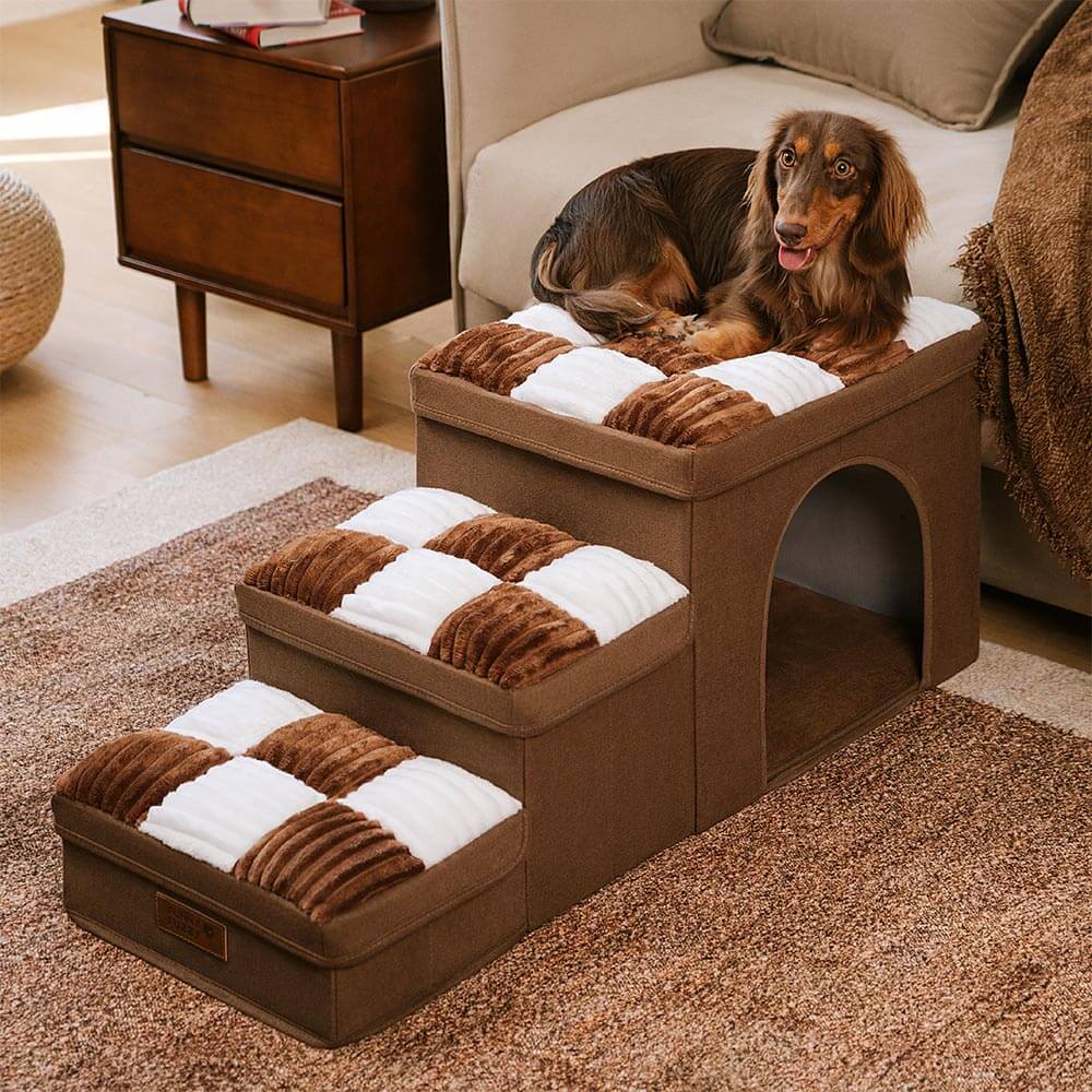 Cream-colored Large Plaid Square Fuzzy Pet Dog Mat Bed Couch Cover Home Bundle