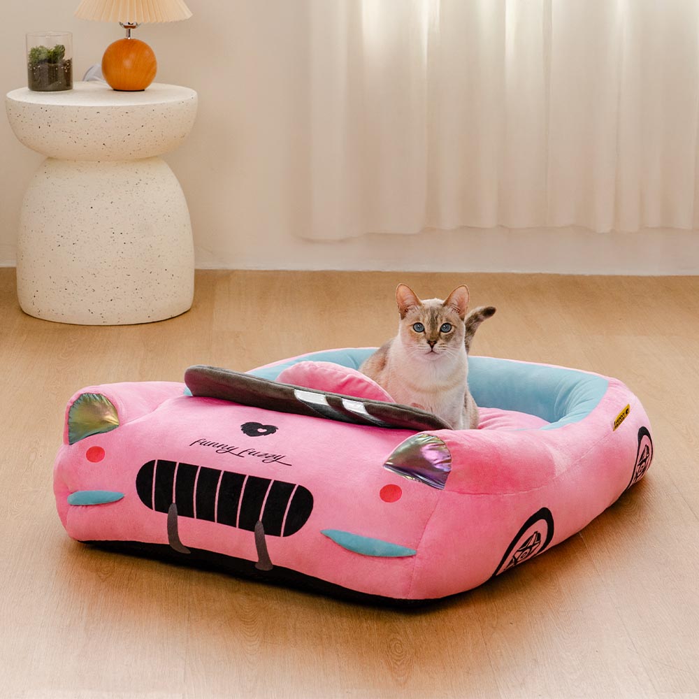 Classic Convertible Race Car Bolster Cat Bed - Fast＆Fur