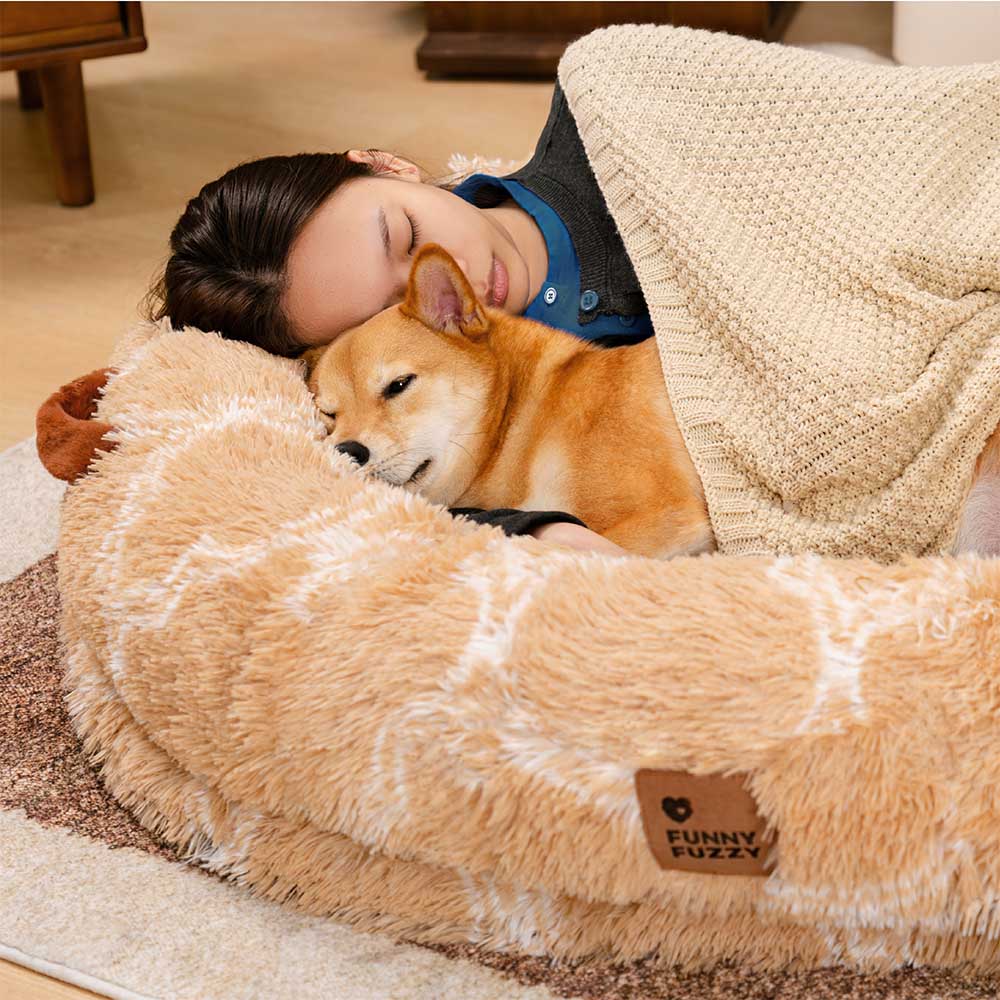 Classic Fluffy Super Large Donut Human Dog Bed - Cuddle Cradle