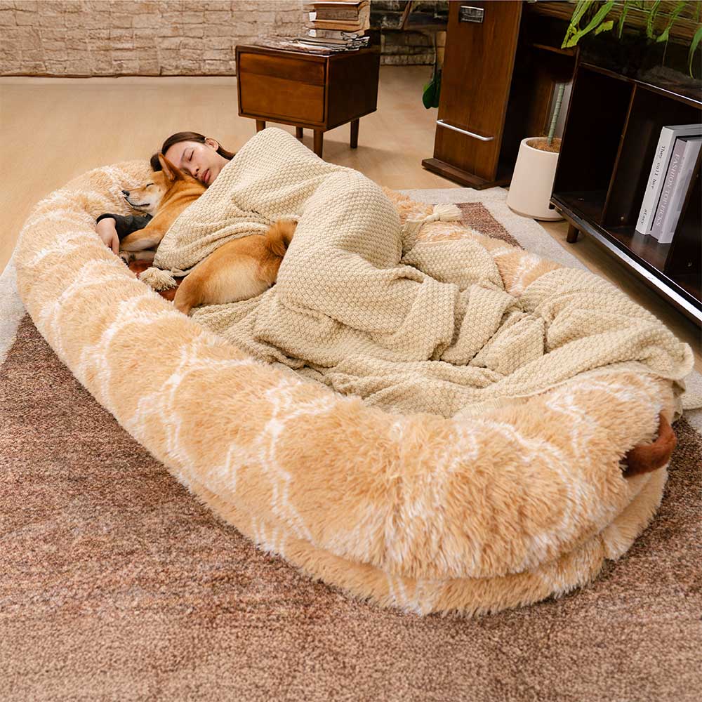 Classic Fluffy Super Large Donut Human Dog Bed - Cuddle Cradle