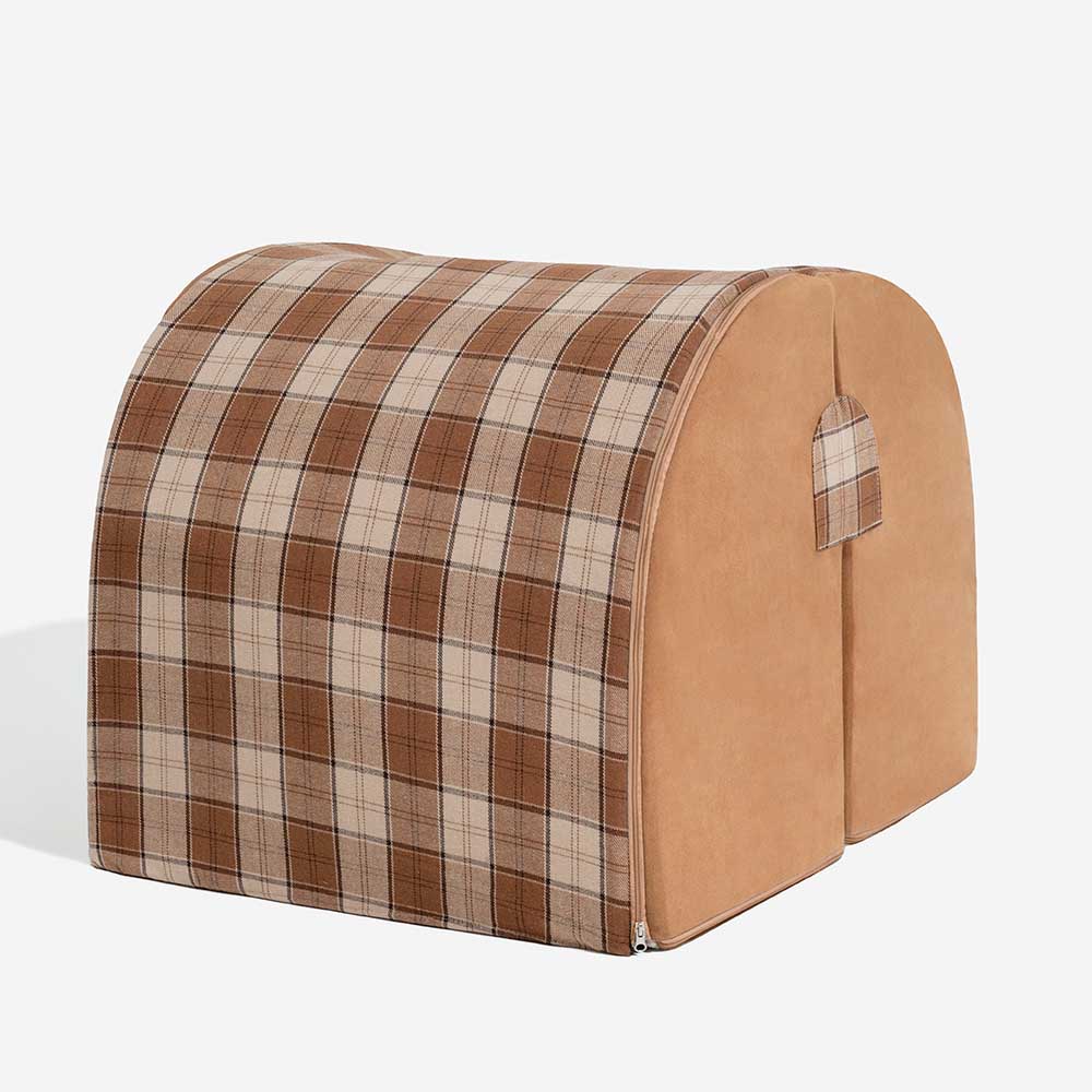 Classical Plaid House Orthopaedic Cat Bed - Retreat Cabin