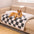 Cream Square Plaid Cosy Dog Mat Furniture Protector Cover