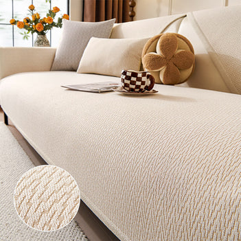 Chenille Minimalist Anti-Slip Fabric with Cat Scratch-Resistant Design Couch Cover