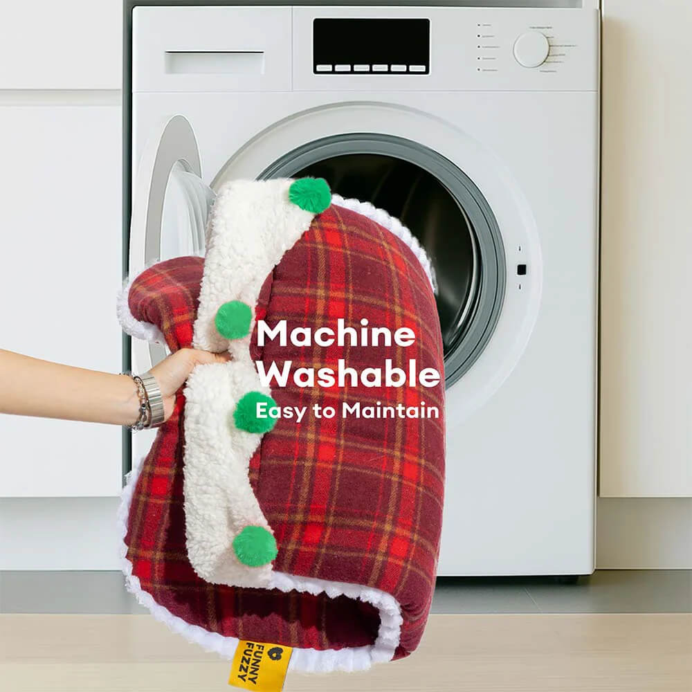 FUNNYFUZZY Christmas Stocking Cozy Pet Sleeping Bag Dog Bed – SantaNap