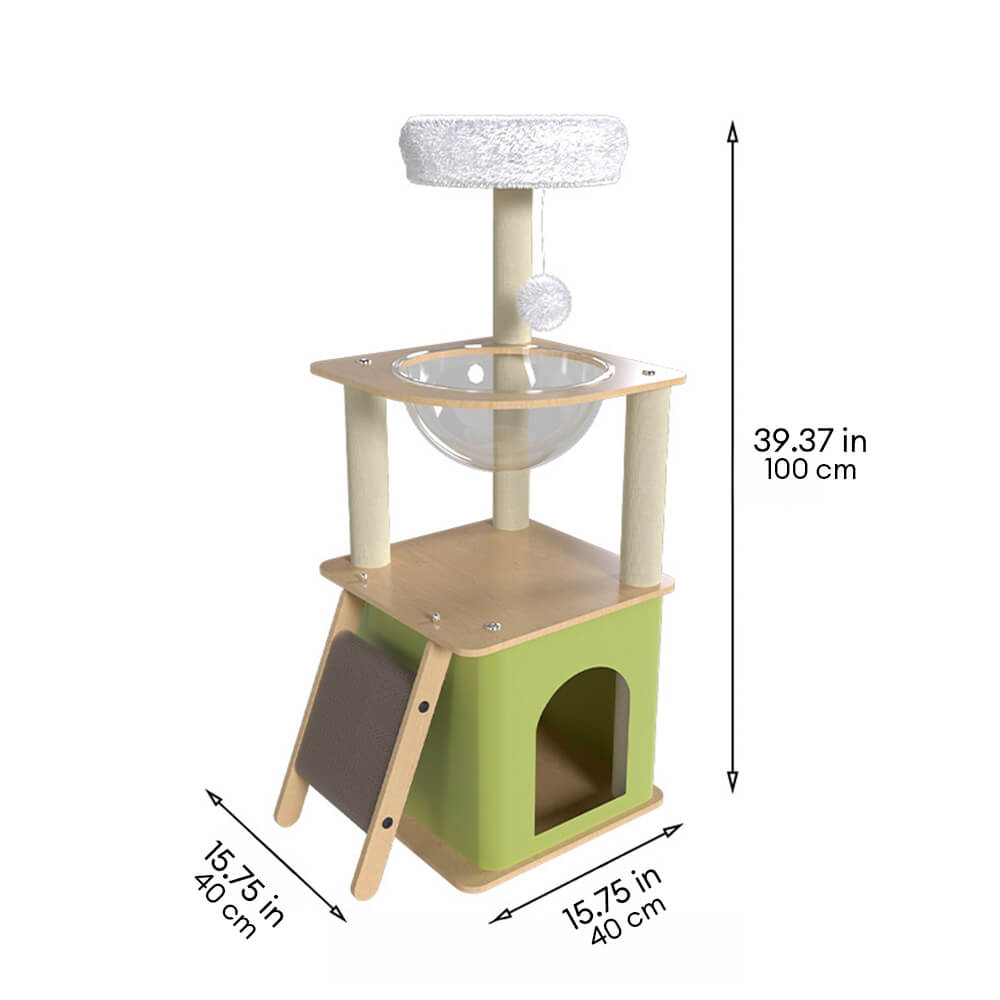 Classic Multifunctional Wooden Large Cat Tree with Cat House