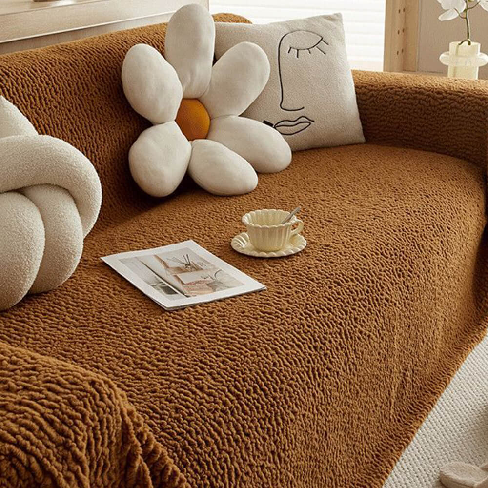 Cloud Texture Plush Chenille Durable Sofa Protector Couch Cover