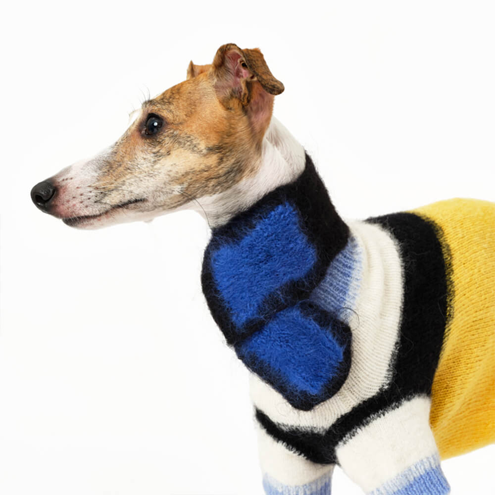 Colorful Soft Mohair Warm Knitted Dog Scarf