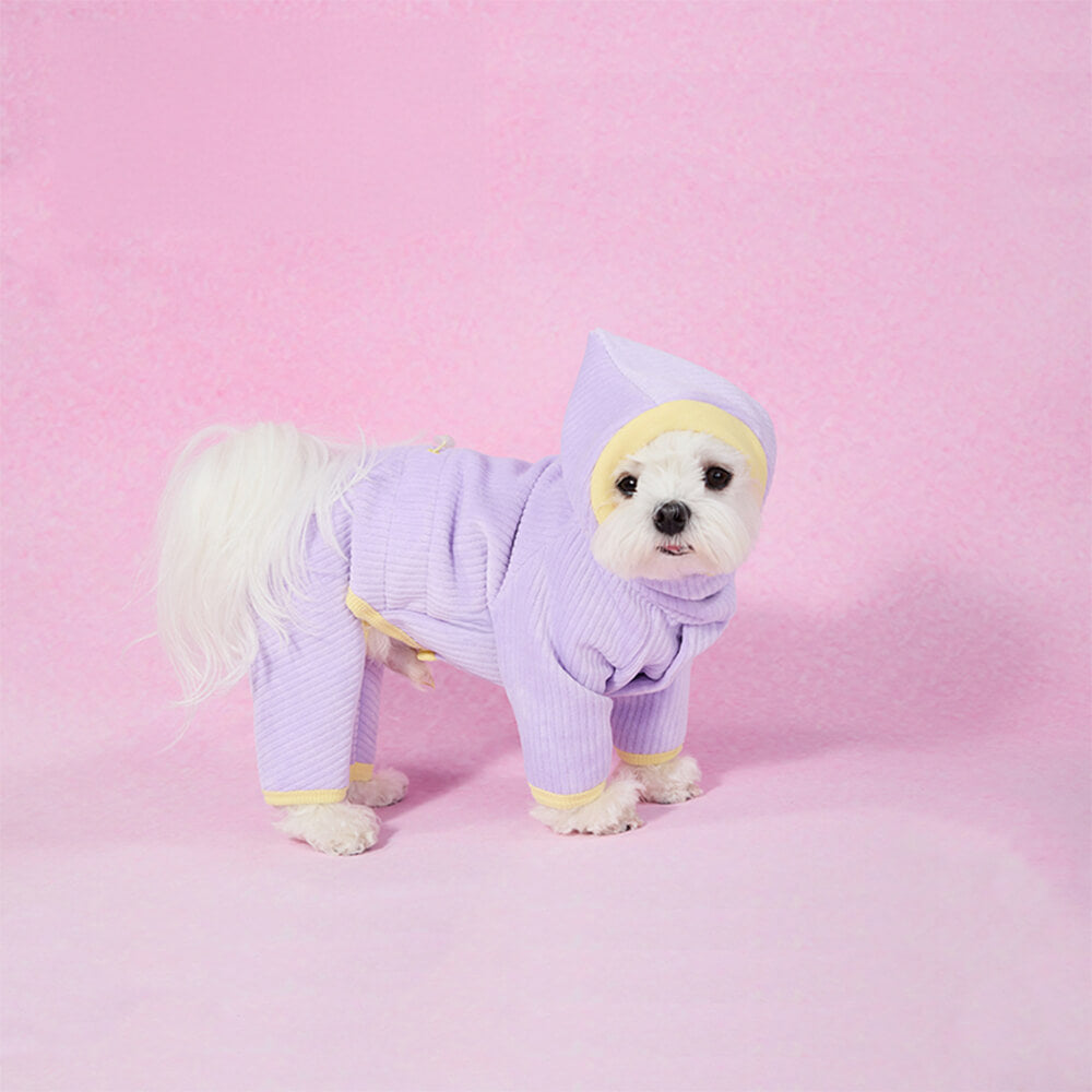 Cozy Corduroy Four-Legged Dog Hoodie Warm Dog Jumpsuit