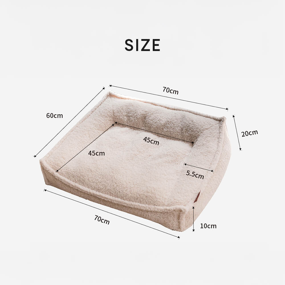 Curved Support Orthopedic Teddy Fabric Waterproof Dog & Cat Bed