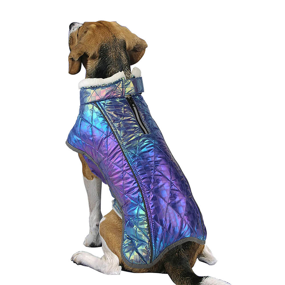 Dazzling Colorful Waterproof Reflective Warm Dog Jacket