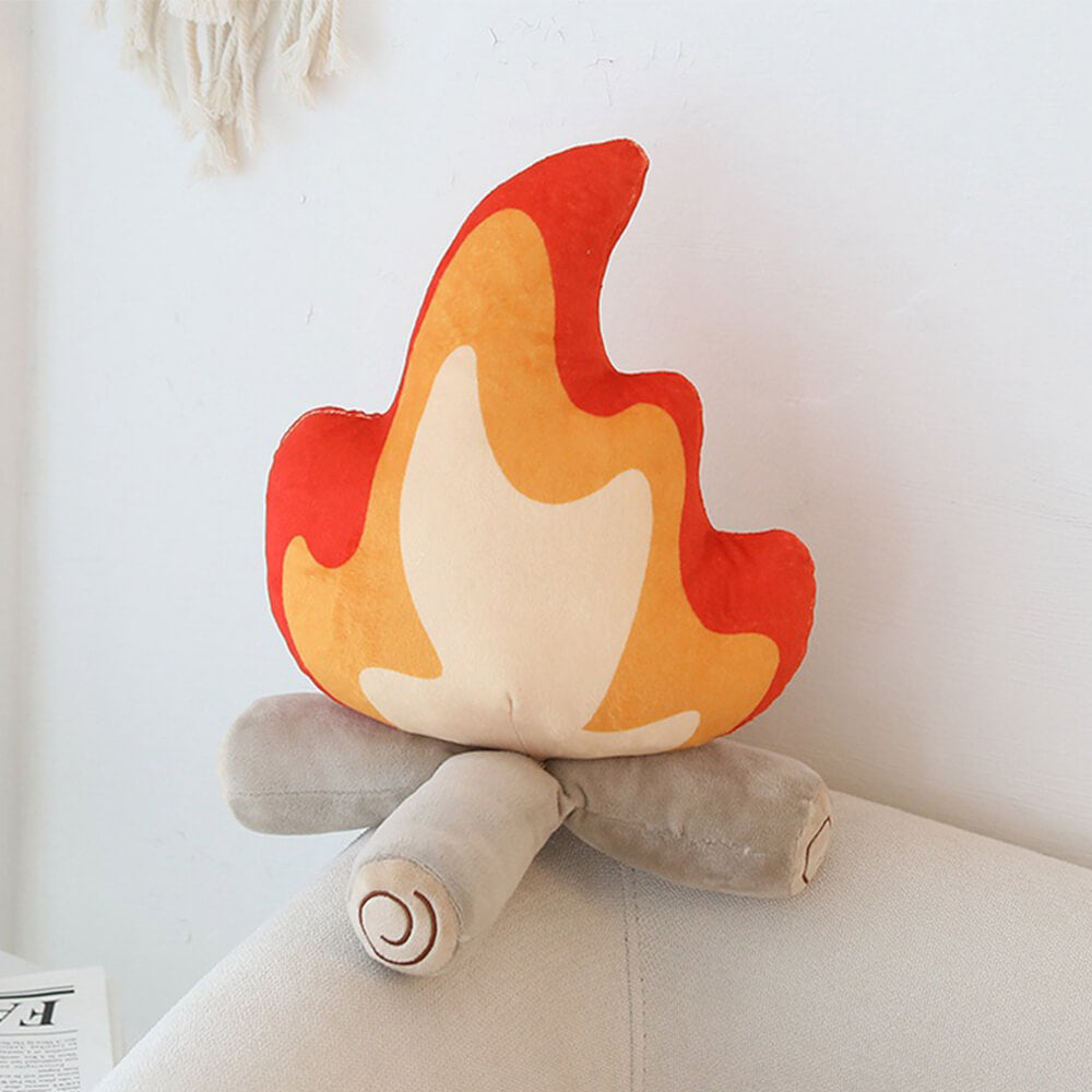 Flame Shape Plush Cosy Decorative Accent Sofa Pillow