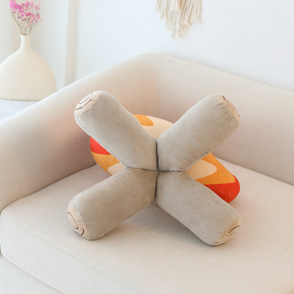 Flame Shape Plush Cosy Decorative Accent Sofa Pillow