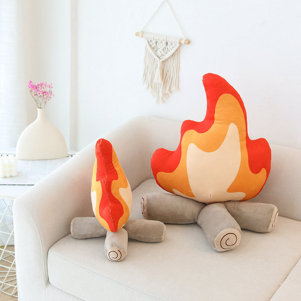 Flame Shape Plush Cosy Decorative Accent Sofa Pillow