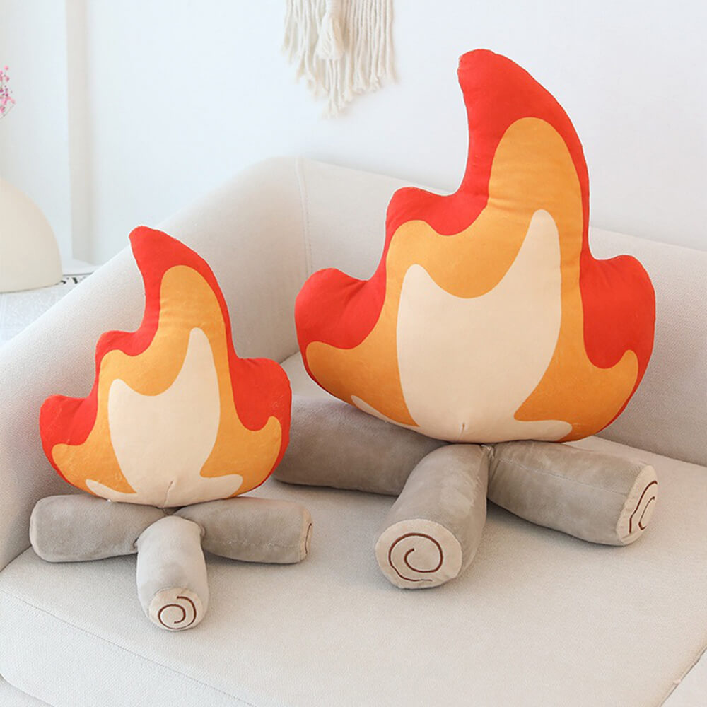 Flame Shape Plush Cosy Decorative Accent Sofa Pillow