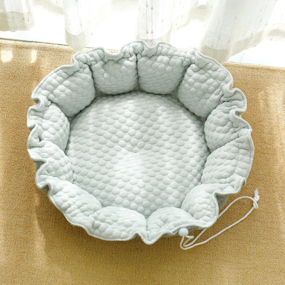 Floral Ruffled Cooling Double-Sided Versatile Dog & Cat Bed