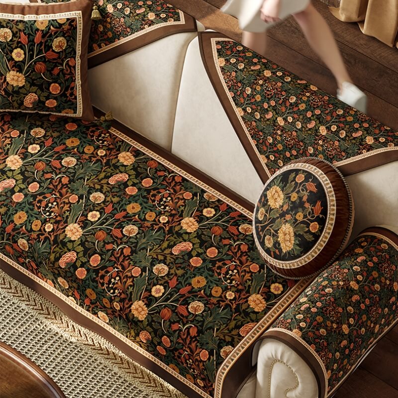 Garden Vintage Luxury Furniture Protector Non-Slip Couch Cover
