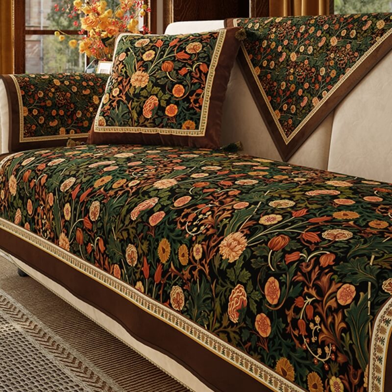 Garden Vintage Luxury Furniture Protector Non-Slip Couch Cover