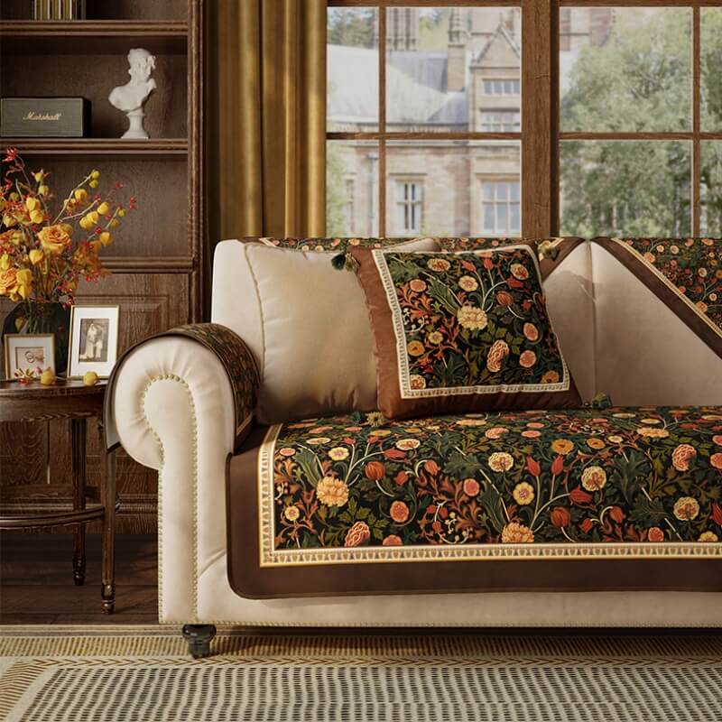 Garden Vintage Luxury Furniture Protector Non-Slip Couch Cover