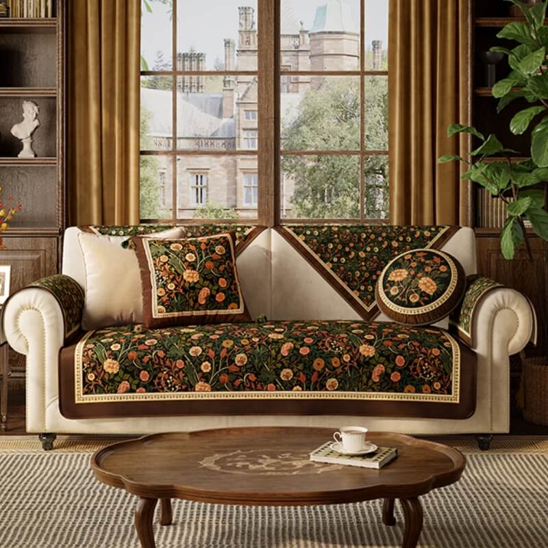 Garden Vintage Luxury Furniture Protector Non-Slip Couch Cover