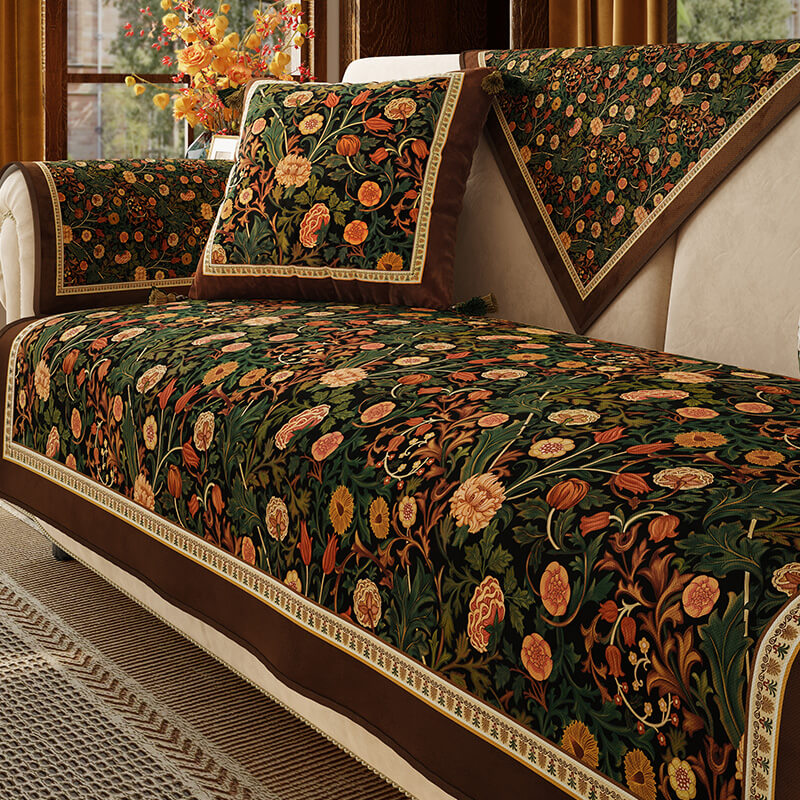 Garden Vintage Luxury Furniture Protector Non-Slip Couch Cover