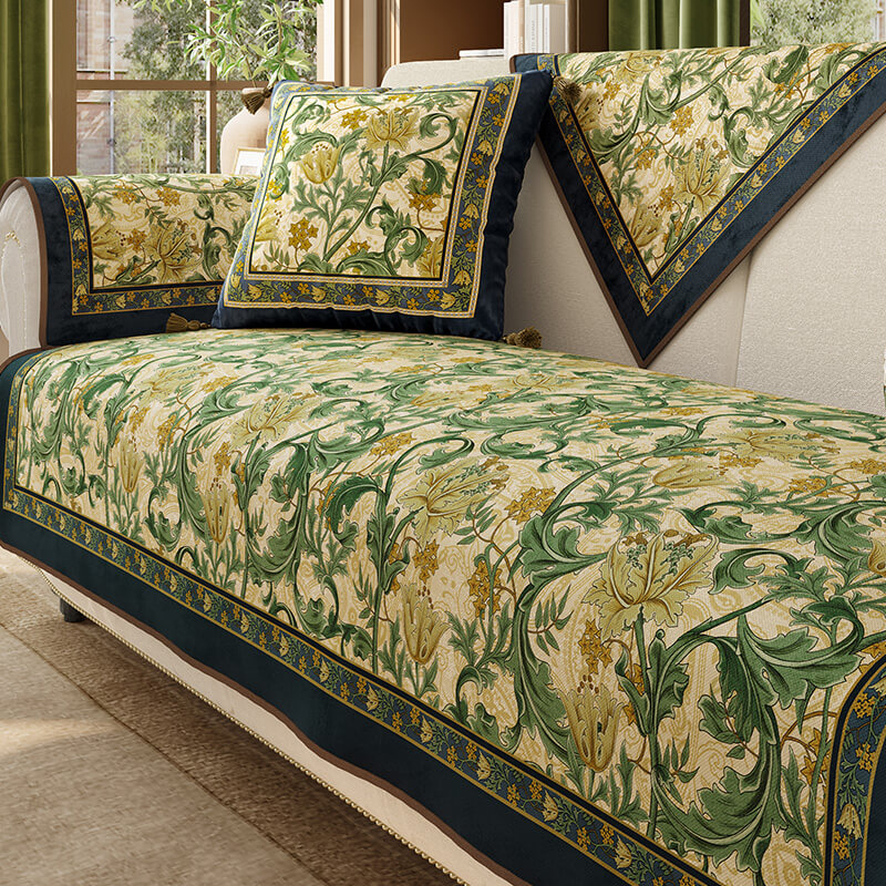 Garden Vintage Luxury Furniture Protector Non-Slip Couch Cover