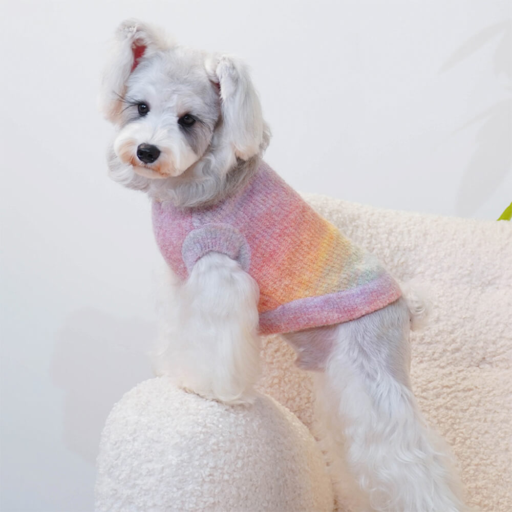 Gradient Fleece Dog Sweater - Soft and Anti-Static for Winter Warmth