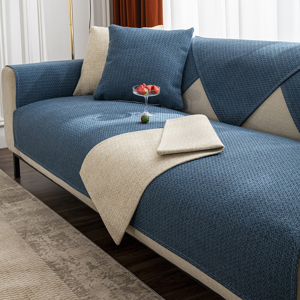 Minimalist Solid Colour Breathable Linen Couch Cover