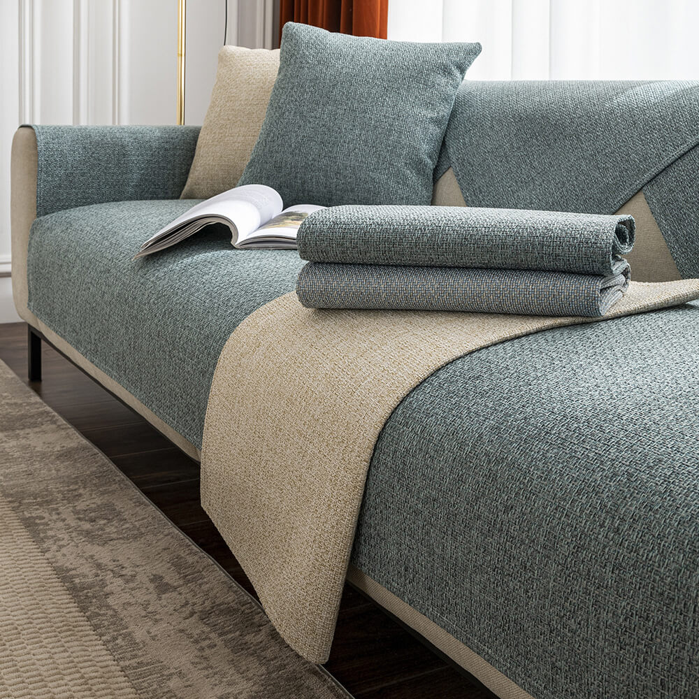 Minimalist Solid Colour Breathable Linen Couch Cover