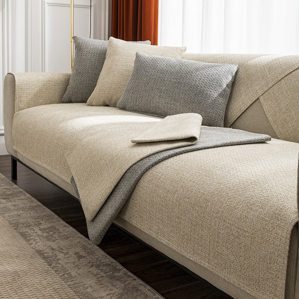 Minimalist Solid Colour Breathable Linen Couch Cover