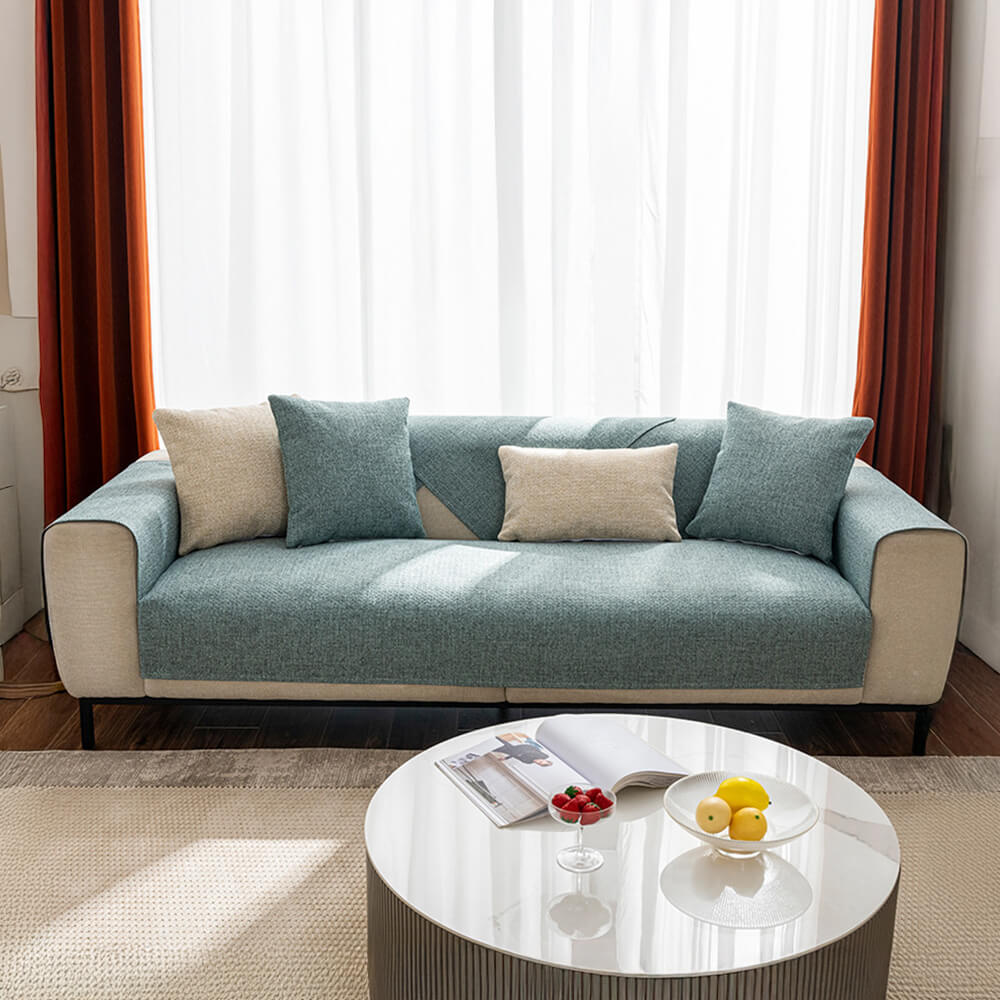 Minimalist Solid Colour Breathable Linen Couch Cover