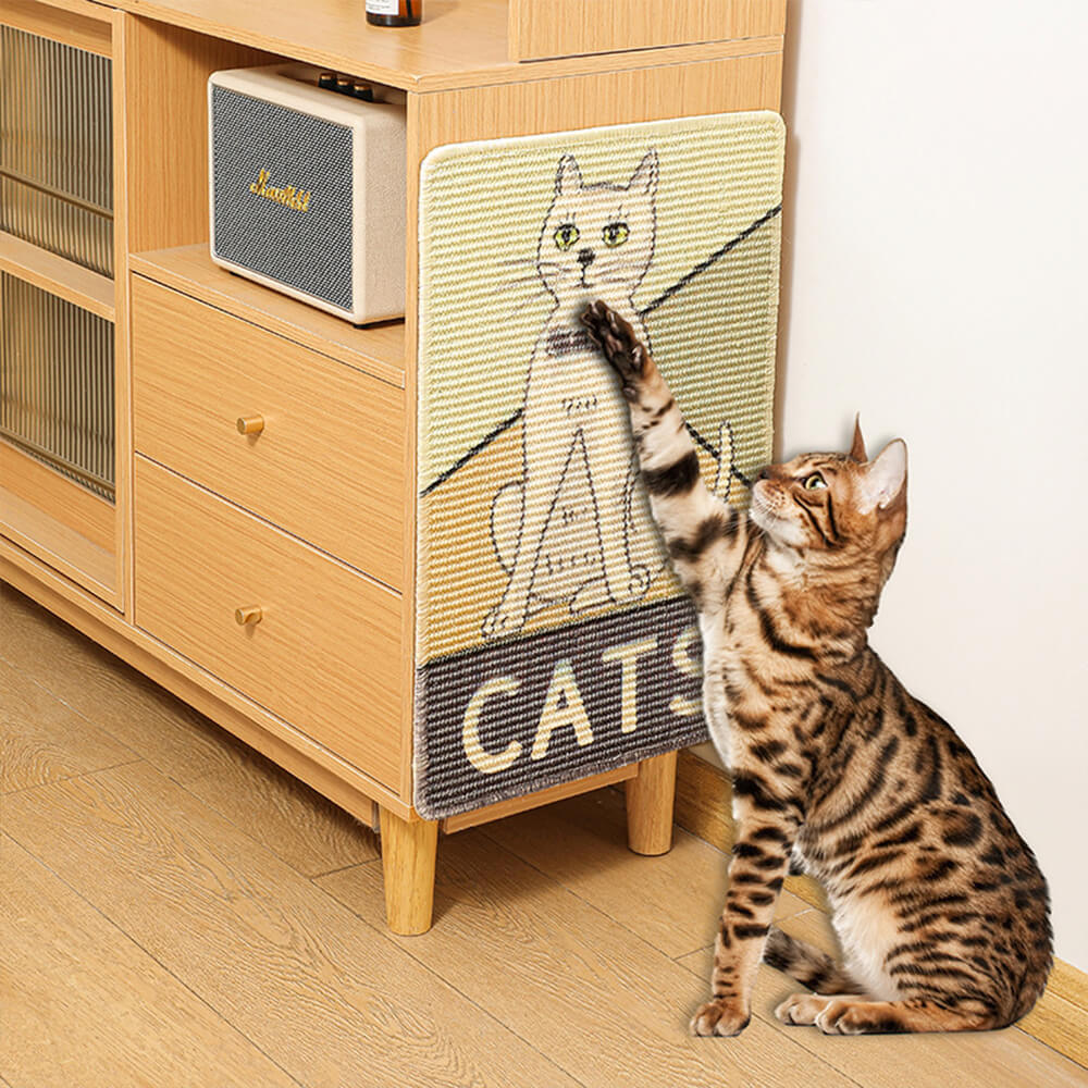 Printed Eco-Friendly Sisal Cat Scratching Mat – Stylish and Durable