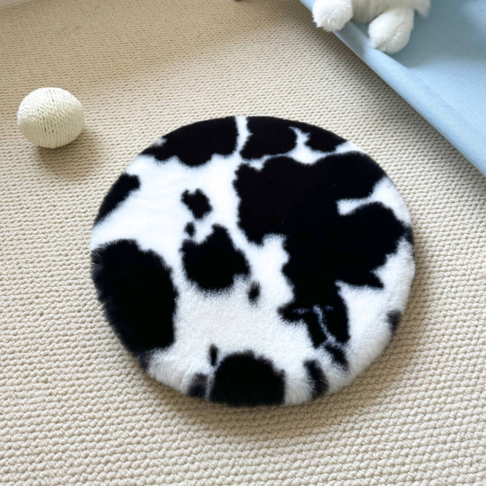 Round Ultra Soft Faux Rabbit Fur Warm Dog & Cat Mat