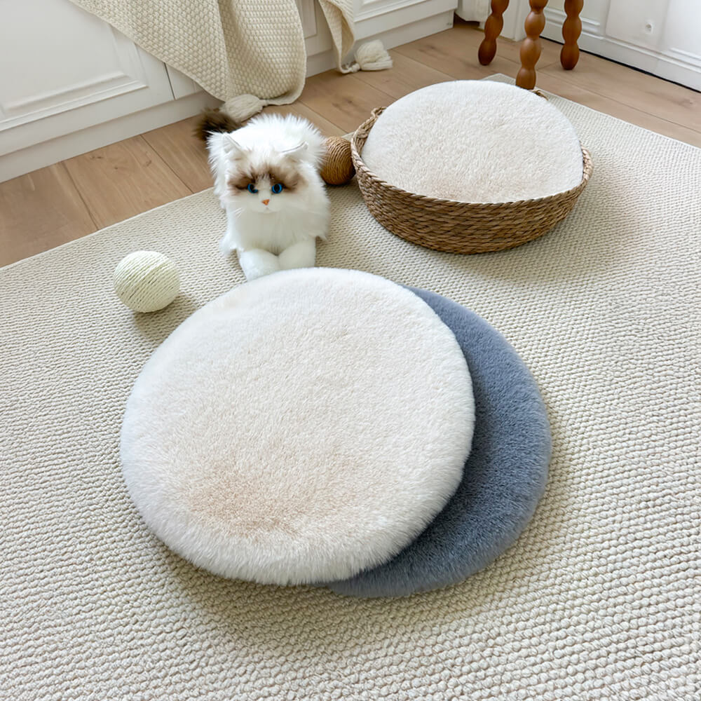 Round Ultra Soft Faux Rabbit Fur Warm Dog & Cat Mat