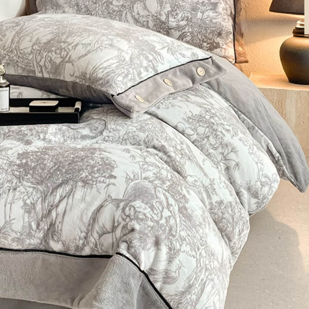 Super Soft Marble Warm Moisture-Wicking Velvet Bed Sheet Set