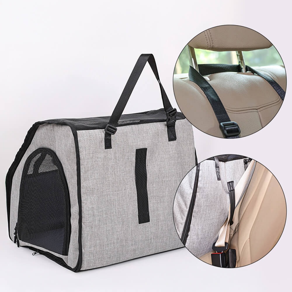 Travel-Friendly Foldable Portable Breathable Dog & Cat Car Seat & Carrier Bag