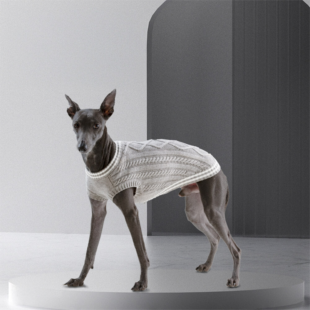 Trendy V-Neck Argyle Knit Stretchable Warm Dog & Cat Sweater