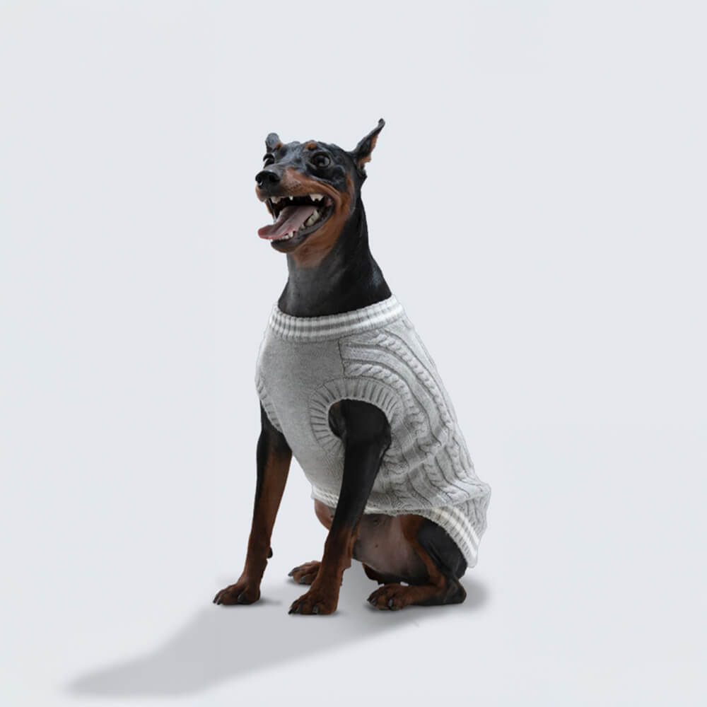 Trendy V-Neck Argyle Knit Stretchable Warm Dog & Cat Sweater