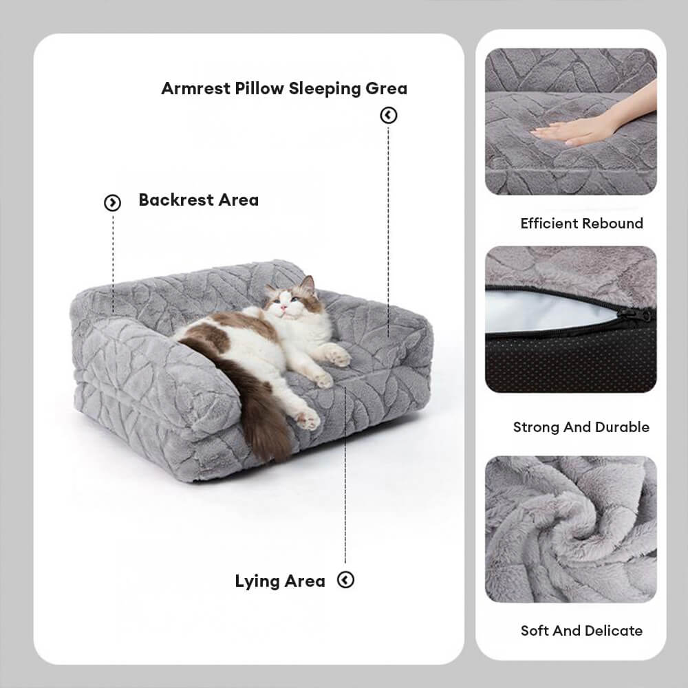 Ultra-Soft Faux Rabbit Fur Jacquard Warm Dog & Cat Bed