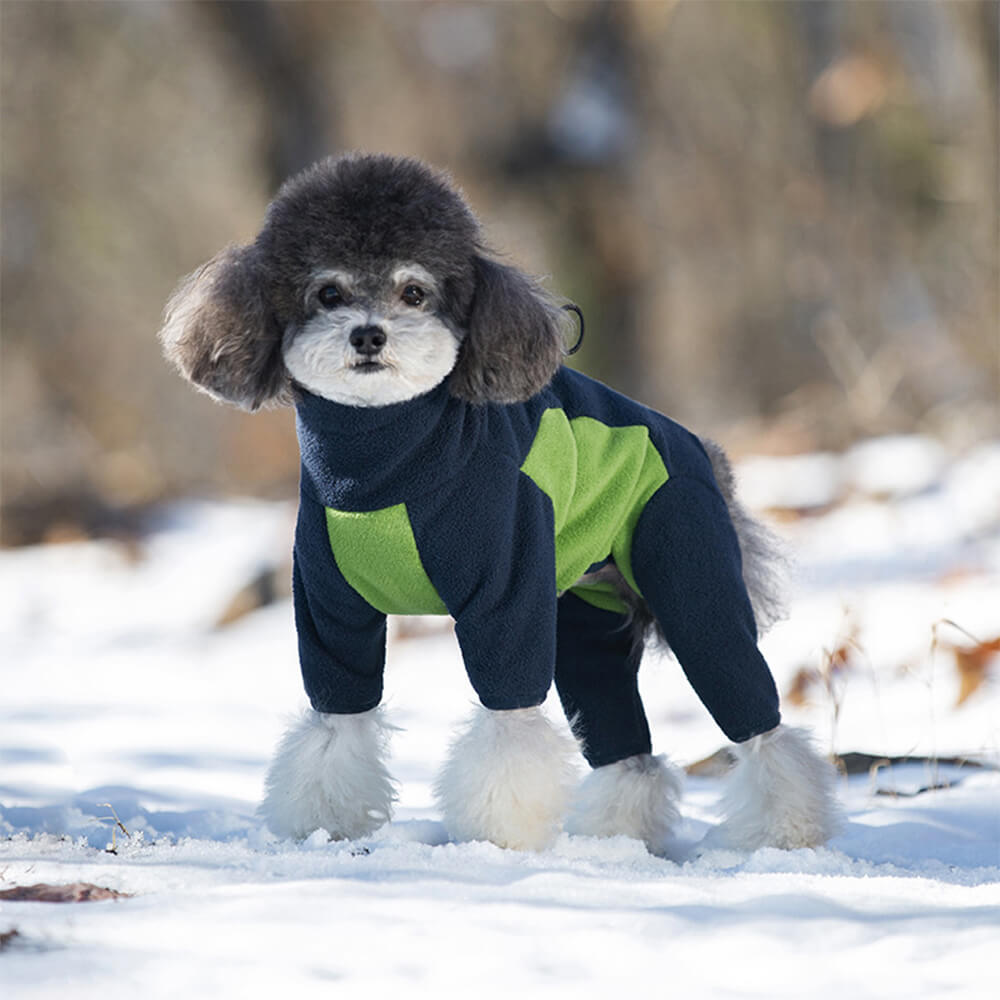 Windproof Polar Fleece Full-Body Warmth Turtleneck Dog Jumpsuit