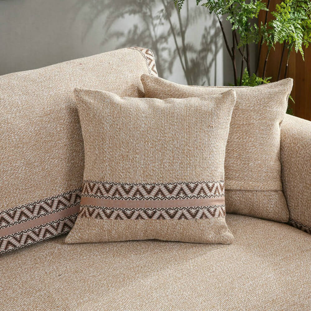 Boho Style Cotton Linen Textured Couch Cover