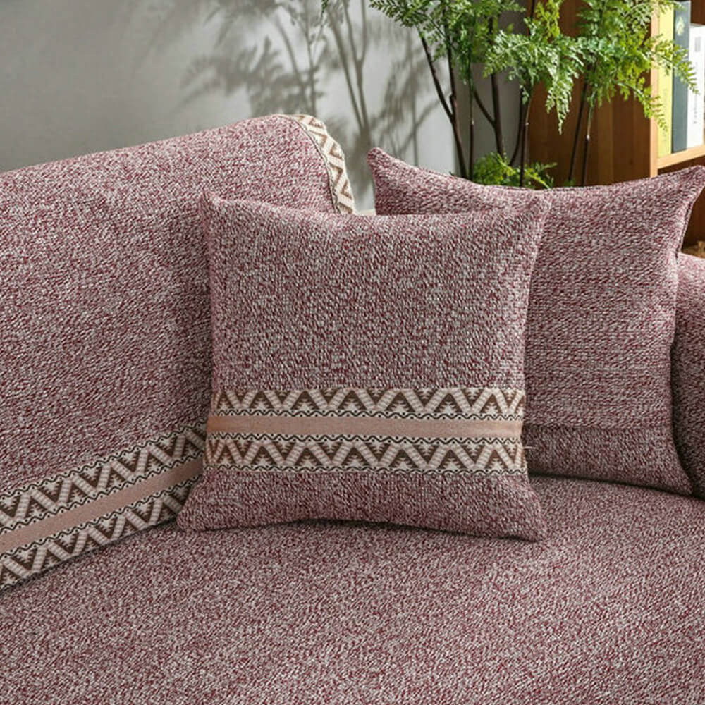 Boho Style Cotton Linen Textured Couch Cover