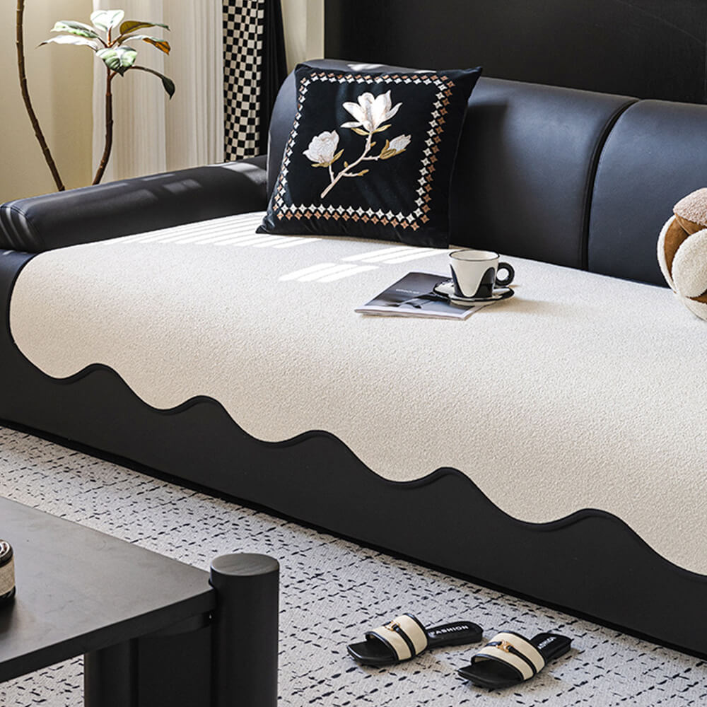 Water-repellent Teddy Fleece Non-Slip Straight Outdoor Couch Cover