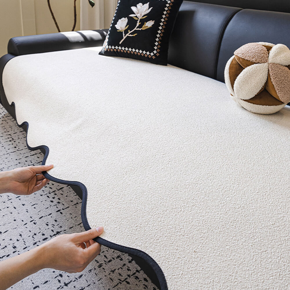 Water-repellent Teddy Fleece Non-Slip Straight Outdoor Couch Cover