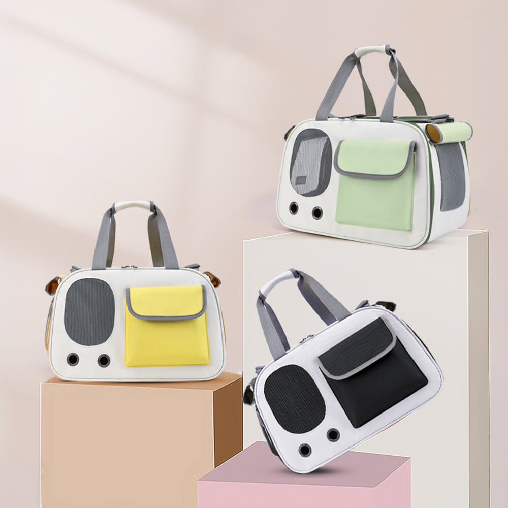 Comfortable Handle and Breathable Side Pocket Cat Carrier Bag