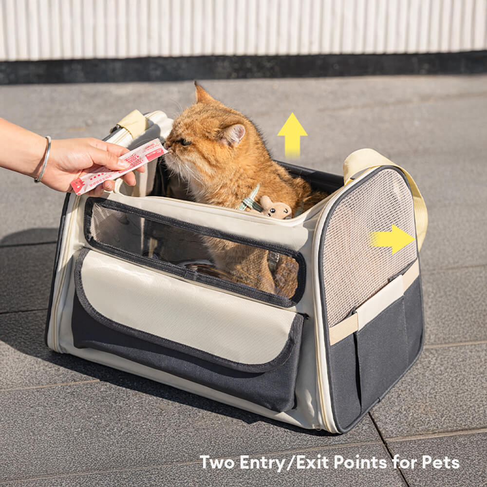 Colourblock Multi-Pocket Cross-body Handbag Cat Carrier Bag