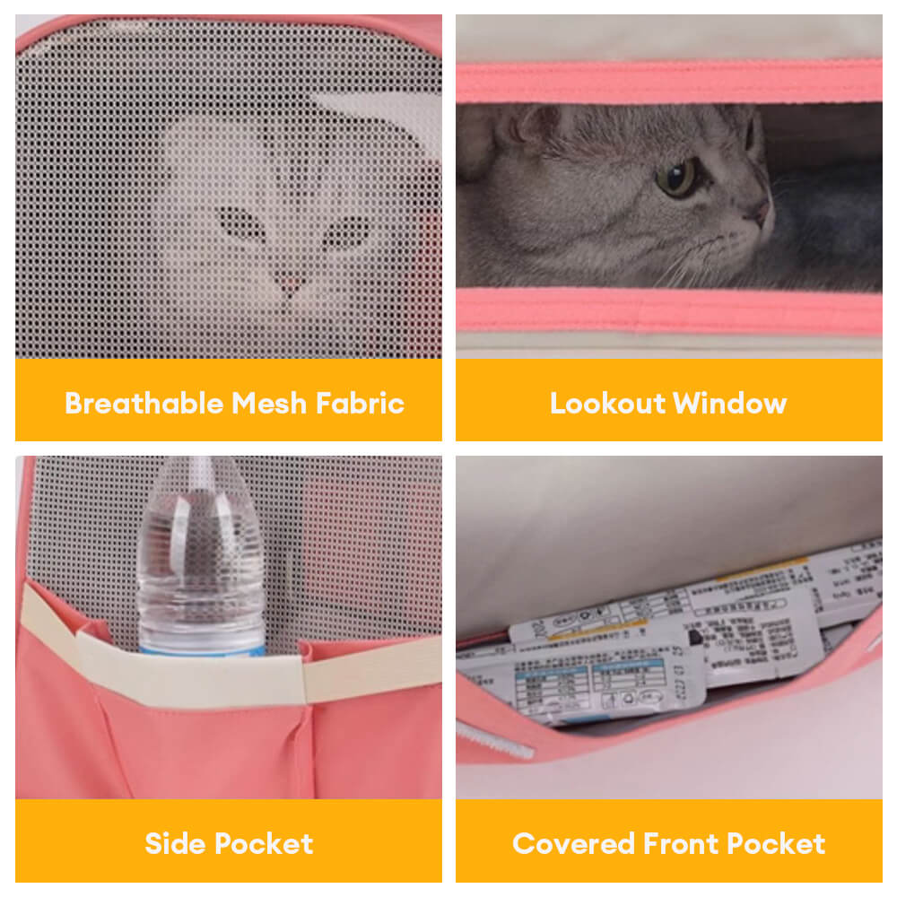 Colourblock Multi-Pocket Cross-body Handbag Cat Carrier Bag