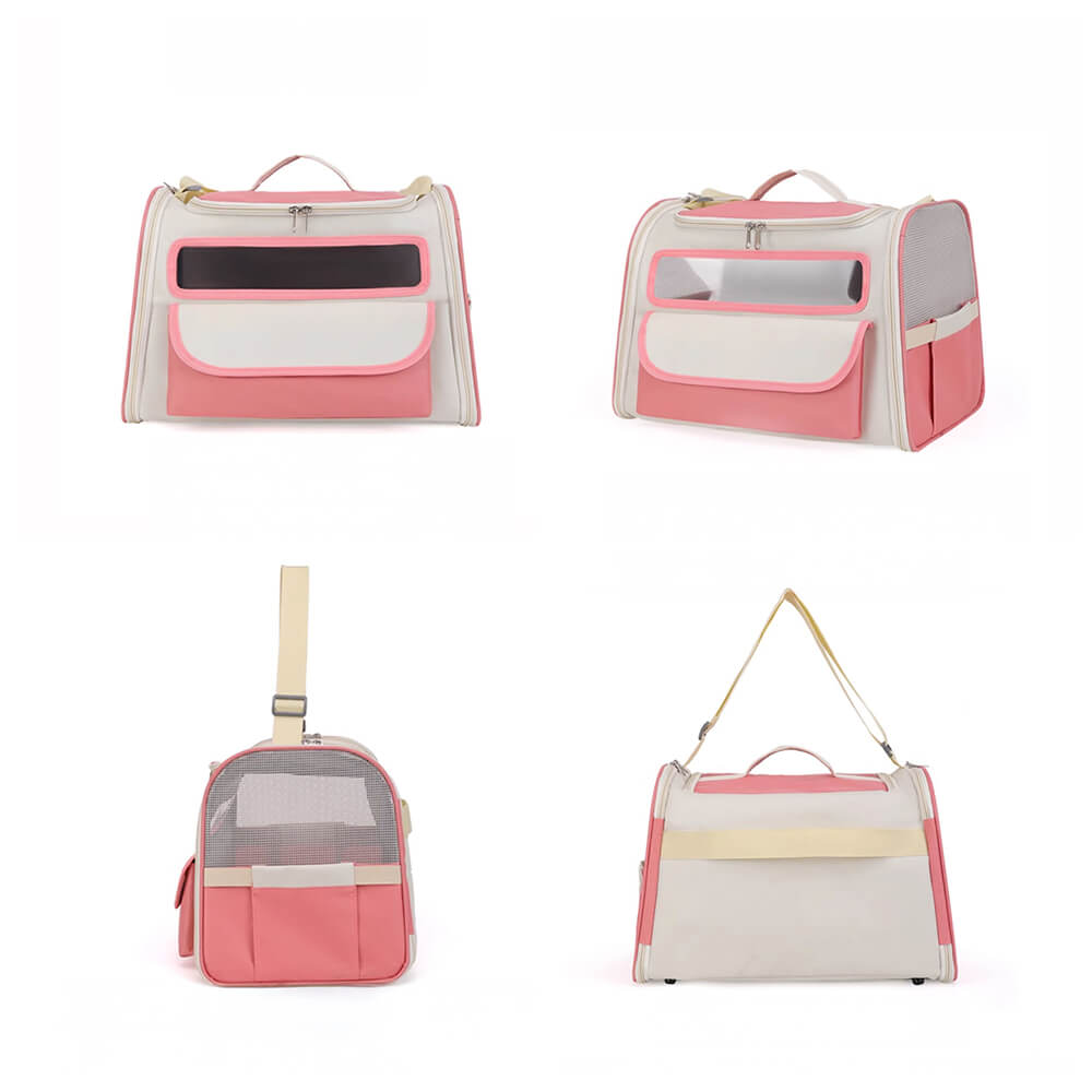 Colourblock Multi-Pocket Cross-body Handbag Cat Carrier Bag