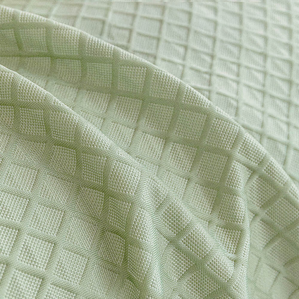 Cooling Ice Silk Grid Design with Liangdou Texture Throw Couch Cover