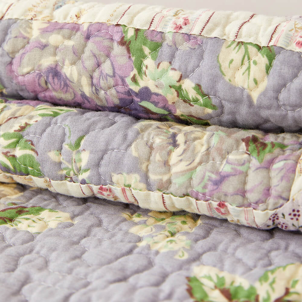 Rustic Floral Patchwork Cotton Quilted Anti-Scratch Couch Cover